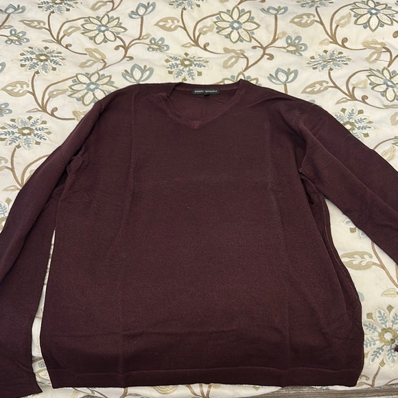 Robert Barakett Burgundy V-Neck Sweater for Men